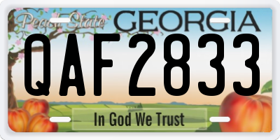 GA license plate QAF2833