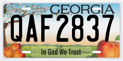 GA license plate QAF2837