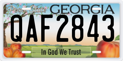 GA license plate QAF2843