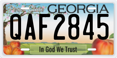 GA license plate QAF2845