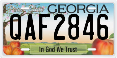 GA license plate QAF2846