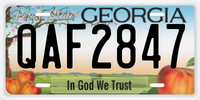 GA license plate QAF2847