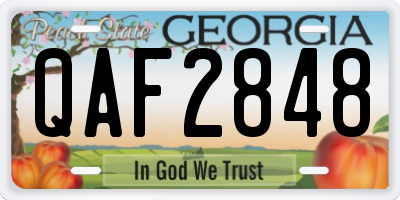 GA license plate QAF2848