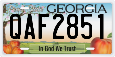 GA license plate QAF2851