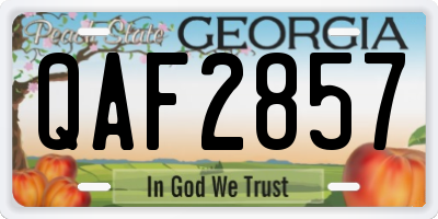 GA license plate QAF2857