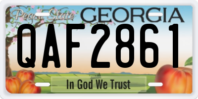 GA license plate QAF2861