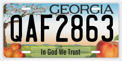 GA license plate QAF2863
