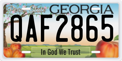 GA license plate QAF2865