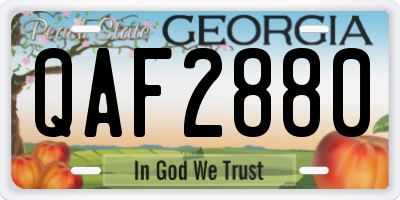 GA license plate QAF2880