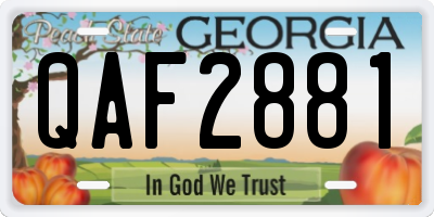 GA license plate QAF2881