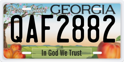 GA license plate QAF2882
