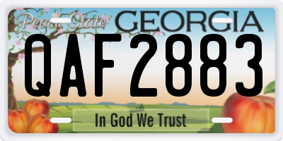 GA license plate QAF2883