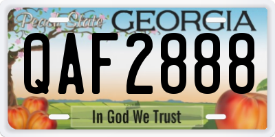 GA license plate QAF2888