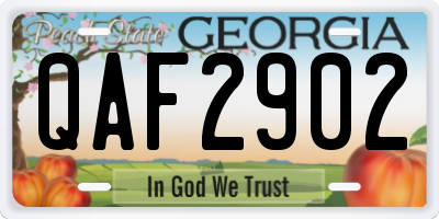 GA license plate QAF2902