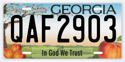 GA license plate QAF2903