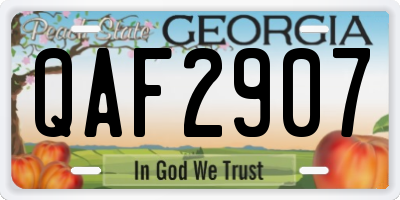 GA license plate QAF2907