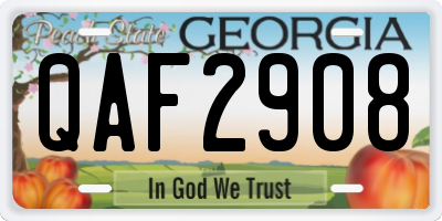 GA license plate QAF2908