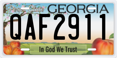 GA license plate QAF2911
