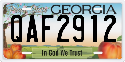 GA license plate QAF2912