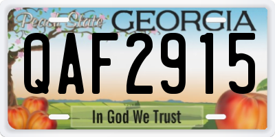 GA license plate QAF2915