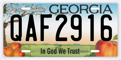 GA license plate QAF2916