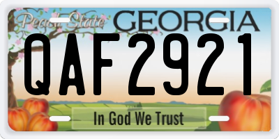 GA license plate QAF2921