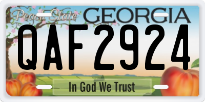 GA license plate QAF2924