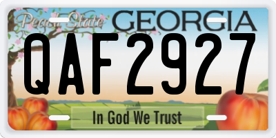 GA license plate QAF2927