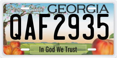 GA license plate QAF2935