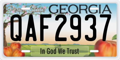 GA license plate QAF2937