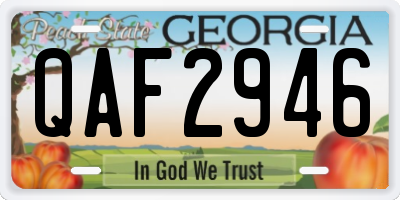 GA license plate QAF2946