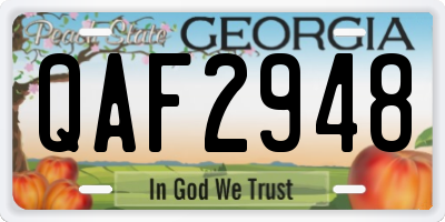 GA license plate QAF2948