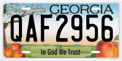 GA license plate QAF2956