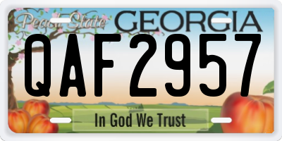 GA license plate QAF2957