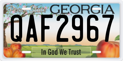 GA license plate QAF2967