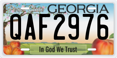 GA license plate QAF2976