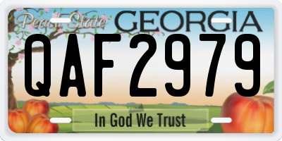 GA license plate QAF2979