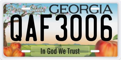 GA license plate QAF3006