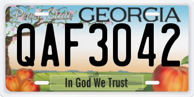 GA license plate QAF3042