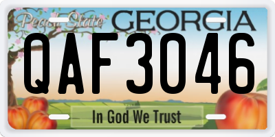GA license plate QAF3046