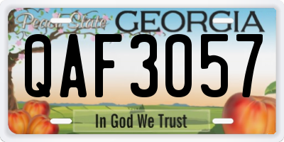 GA license plate QAF3057
