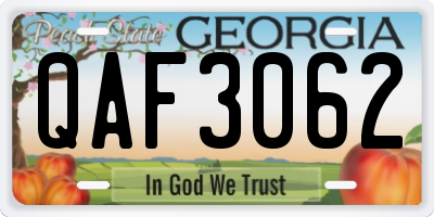GA license plate QAF3062