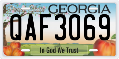 GA license plate QAF3069