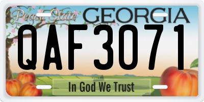 GA license plate QAF3071