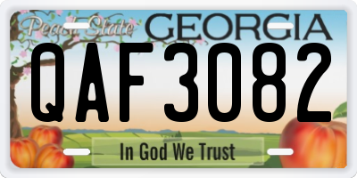 GA license plate QAF3082