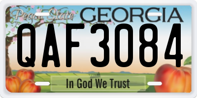 GA license plate QAF3084