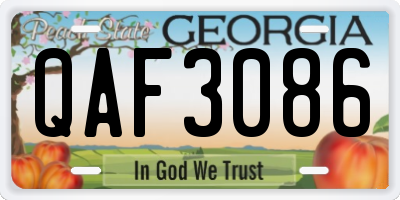 GA license plate QAF3086