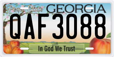GA license plate QAF3088
