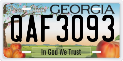 GA license plate QAF3093