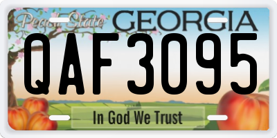GA license plate QAF3095